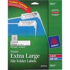 Avery® TrueBlock Extra-Large File Folder Labels - Sure Feed