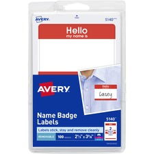 Avery&reg; Name Badge Labels - Red Border