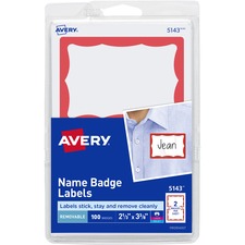 Avery® Name Badge Labels - Red Border