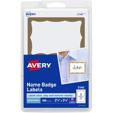 Avery® Name Badge Labels - Gold Border