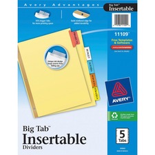 Avery&reg; Big Tab Insertable Dividers - Reinforced Gold Edge
