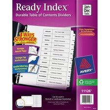 Avery&reg; Ready Index Binder Dividers - Customizable Table of Contents