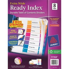 Avery&reg; Ready Index Extra-Wide Binder Dividers - Customizable Table of Contents