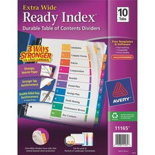 Avery&reg; Ready Index Extra-Wide Binder Dividers - Customizable Table of Contents