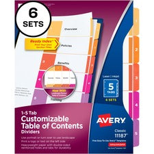 Avery® Ready Index Table of Contents Reference Divider