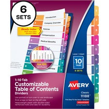 Avery&reg; Ready Index Table of Contents Reference Divider