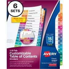 Avery&reg; Ready Index Table of Contents Reference Dividers