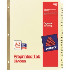 Avery&reg; Laminated Dividers - Gold Reinforced