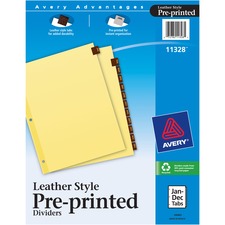 Avery® Preprinted Tab Dividers - Clear Reinforced Edge