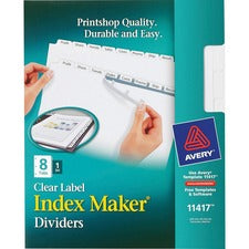 Avery&reg; Index Maker Print & Apply Clear Label Dividers with White Tabs