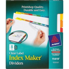 Avery&reg; Index Maker Print & Apply Clear Label Dividers with Traditional Color Tabs