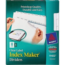 Avery&reg; Print & Apply Clear Label Dividers - Index Maker Easy Peel Printable Labels