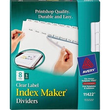 Avery® Print & Apply Clear Label Dividers - Index Maker Easy Peel Printable Labels