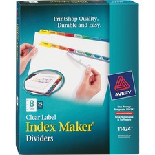 Avery&reg; Index Maker Print & Apply Clear Label Dividers with Traditional Color Tabs