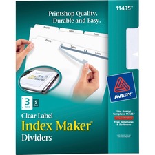 Avery&reg; Print & Apply Clear Label Dividers - Index Maker Easy Apply Label Strip