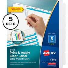 Avery&reg; Print & Apply Label Extra-Wide Dividers - Index Maker Easy Apply Label Strip