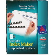 Avery® Print & Apply Label Unpunched Dividers - Index Maker Easy Apply Label Strip