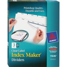 Avery&reg; Print & Apply Clear Label Dividers - Index Maker Easy Apply Label Strip