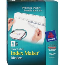 Avery&reg; Print & Apply Clear Label Dividers - Index Maker Easy Apply Label Strip