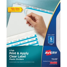 Avery&reg; Print & Apply Clear Label Dividers - Index Maker Easy Apply Label Strip