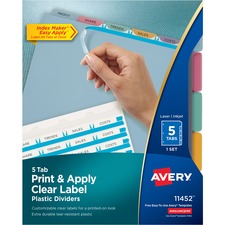 Avery&reg; Print & Apply Clear Label Dividers - Index Maker Easy Apply Label Strip