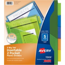 Avery&reg; Big Tab Insertable Two-Pocket Dividers
