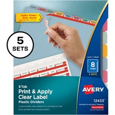 Avery&reg; Index Maker Print & Apply Clear Label Plastic Dividers