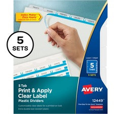 Avery&reg; Index Maker Print & Apply Clear Label Plastic Dividers