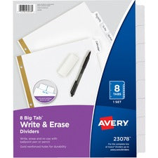Avery&reg; Big Tab Write & Erase Dividers - Reinforced Gold Edge