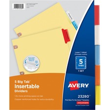 Avery&reg; Big Tab Insertable Dividers - Copper Reinforced Holes