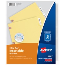 Avery&reg; Big Tab Insertable Dividers - Copper Reinforced Holes