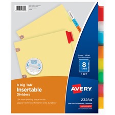 Avery® Big Tab Insertable Dividers - Copper Reinforced Holes