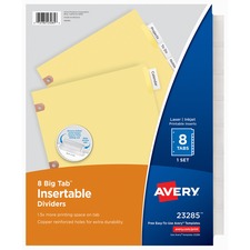 Avery&reg; Big Tab Insertable Dividers - Copper Reinforced Holes