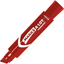 Avery® Marks A Lot Permanent Markers, Jumbo Desk-Style Size, Chisel Tip, Red Marker