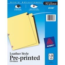 Avery&reg; Preprinted Tab Dividers - Copper-Reinforced Holes