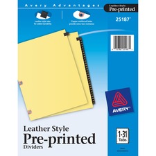 Avery® Preprinted Tab Dividers - Copper-Reinforced Holes