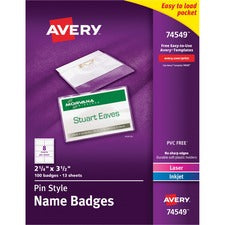 Avery® Laser, Inkjet Print Laser/Inkjet Badge Insert