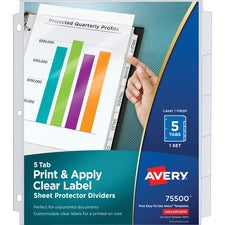 Avery&reg; Print & Apply Sheet Protector Dividers - Index Maker Easy Peel Printable Labels