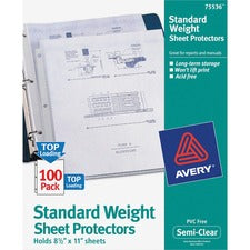 Avery&reg; Stan+H159dard-Weight Sheet Protectors