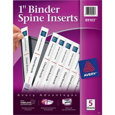 Avery&reg; 1" Binder Spine Inserts, 40 Inserts (89103)