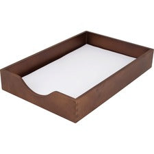 Carver Walnut Finish Solid Wood Desk Trays