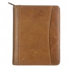 Franklin Covey Distressed Leather Zipper Binder