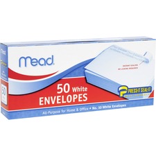 Mead Plain White Self-Seal Business Envelopes