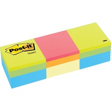 Post-it® Notes Cube - Green Wave/Canary Wave