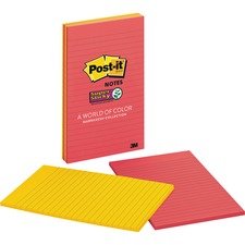 Post-it&reg; Super Sticky Lined Notes - Marrakesh Color Collection