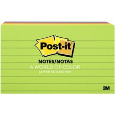 Post-it&reg; Notes Original Lined Notepads - Jaipur Color Collection