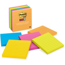 Post-it&reg; Super Sticky Lined Notes - Rio de Janeiro Color Collection