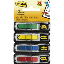 Post-it&reg; 1/2"W Arrow Flags -Primary Colors - 4 Dispensers
