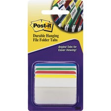 Post-it&reg; Tabs, 2" Angled Lined, Assorted Primary Colors