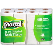 Marcal 100% Recycled, Soft & Absorbent Bathroom Tissue